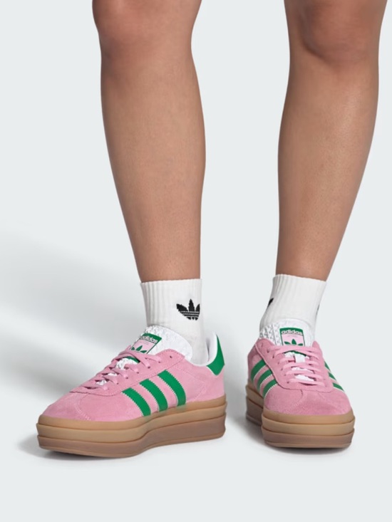 adidas Shoes - adidas Gazelle Bold True Pink / Green / Cloud White
